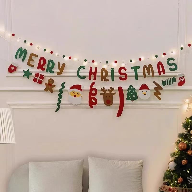 Felt Merry Christmas Garland with Fairy Lights
