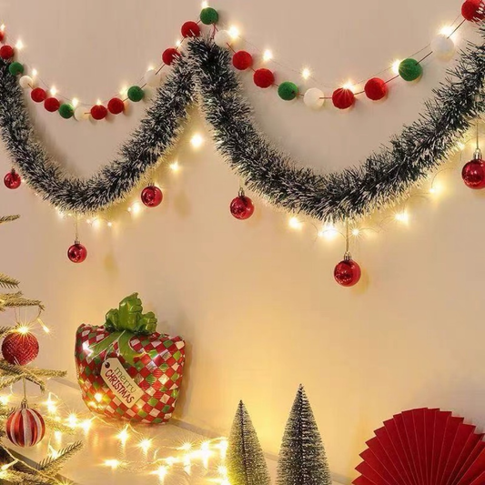 Snow-Kissed Christmas Tinsel Garland Decor Set · 2M